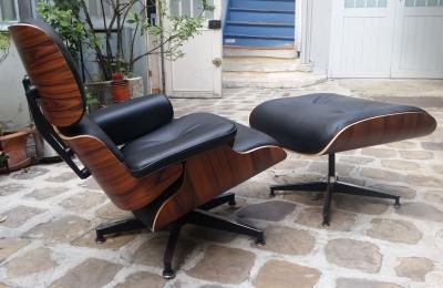 Eames Lounge chair et Ottoman - Cuir noir / Palissandre - édition Herman Miller- Circa 2010 2