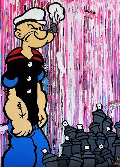 FAT - Popeye - Acrylique, aérosol et Posca 2