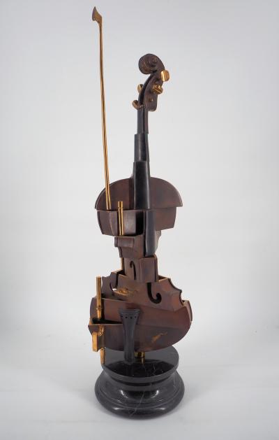 ARMAN - Violon cubiste n°2, Sculpture originale en bronze, Signée 2