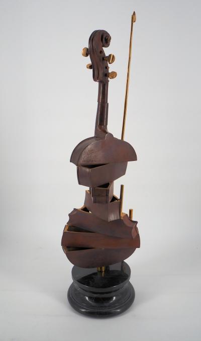 ARMAN - Violon cubiste n°2, Sculpture originale en bronze, Signée 2