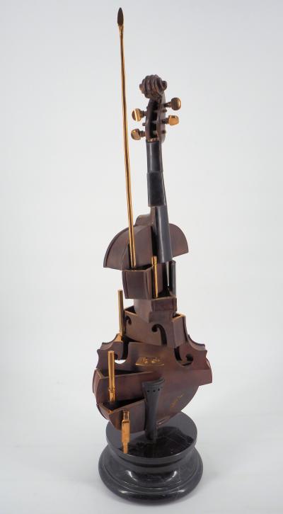 ARMAN - Violon cubiste n°2, Sculpture originale en bronze, Signée 2