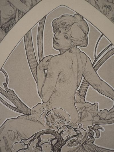 Alphonse MUCHA : Femmes pensives - Lithographie Signée 2