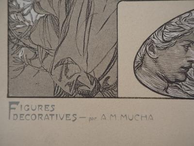 Alphonse MUCHA : Femmes pensives - Lithographie Signée 2