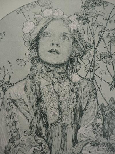 Alphonse MUCHA : Printemps - Lithographie Signée 2