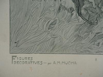 Alphonse MUCHA : Printemps - Lithographie Signée 2