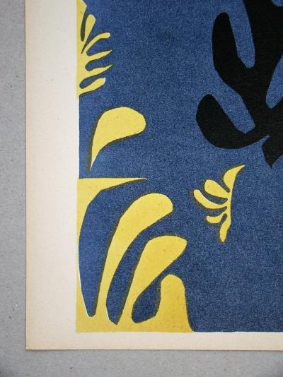 HENRIMATISSE (d’après) - Composition fond bleu, 1954 - Lithographie en couleurs signée 2