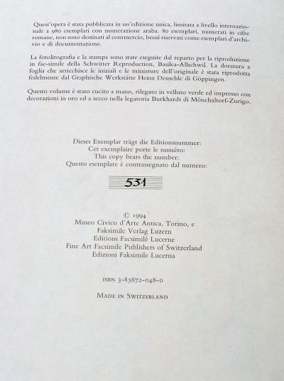 Jean, duc de Berry - Heures de Turin-Milan - Facsimile Verlag Luzern 2