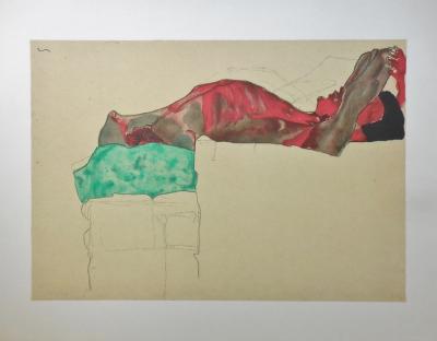 Egon SCHIELE (d’après) - Ensemble de 8 lithographies signées et datées 2