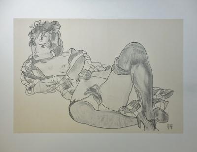 Egon SCHIELE (d’après) - Ensemble de 8 lithographies signées et datées 2