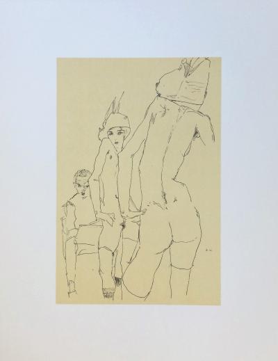 Egon SCHIELE (d’après) - Ensemble de 8 lithographies signées et datées 2