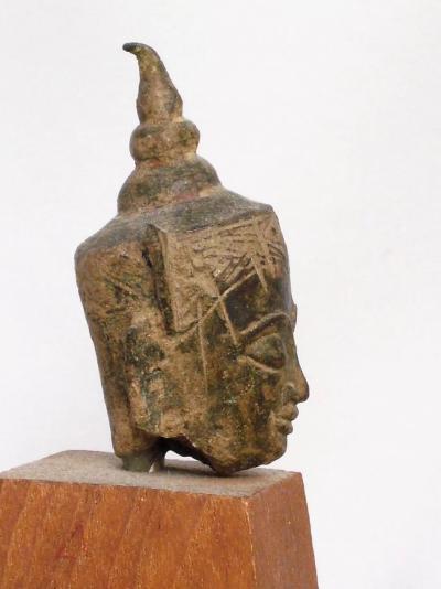 Tête de Bouddha royal en bronze, royaume du Siam 2