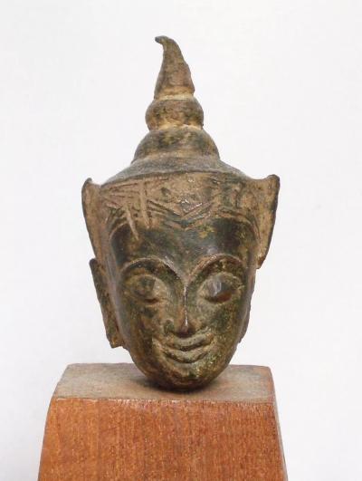 Tête de Bouddha royal en bronze, royaume du Siam 2