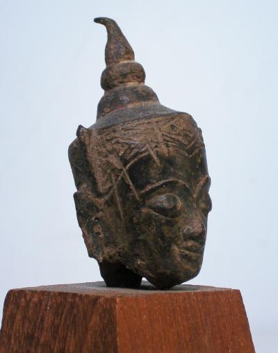 Tête de Bouddha royal en bronze, royaume du Siam 2