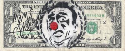 MIMI the ClowN, pochoir sur billet 2