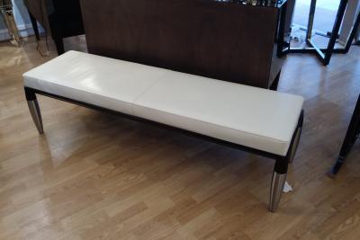 GIORGETTI - Banquette dessus cuir blanc 2