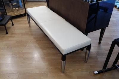 GIORGETTI - Banquette dessus cuir blanc 2