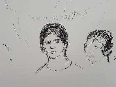Pierre-Auguste RENOIR : Trois esquisses de visage - Gravure originale signée, 1908 2