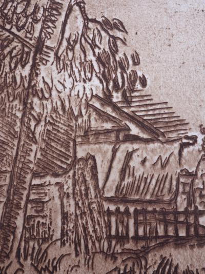 Paul CEZANNE: Paysage à Auvers-sur-Oise, entrée de ferme, 1914 - Gravure originale 2