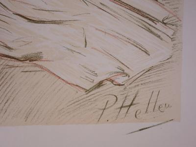 Paul César HELLEU : Femme dessinant, 1901 - Lithographie originale signée 2