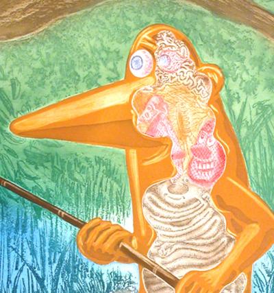 Hervé DI ROSA - Le pêcheur, 2007 - Eau-forte signée au crayon 2