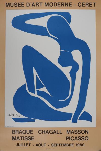 Henri MATISSE - Nu bleu gracieux - Affiche originale signée Musée Céret