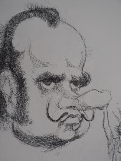 TIM : Dali en Richard Nixon - Gravure originale signée 2