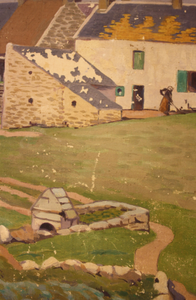 André MORISSET - Cour de ferme - Huile sur toile signée 2
