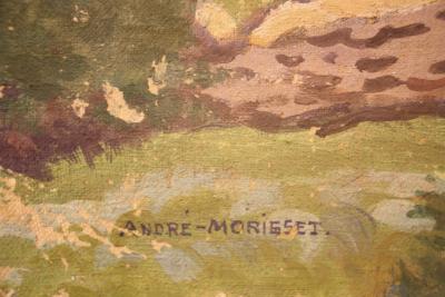 André MORISSET - Cour de ferme - Huile sur toile signée 2