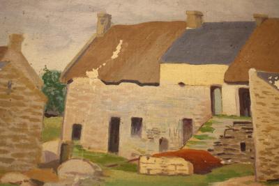André MORISSET - Cour de ferme - Huile sur toile signée 2