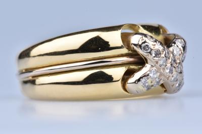 18 ct gold ring adorned with 22 brilliant diamonds of 0.024 ct 2