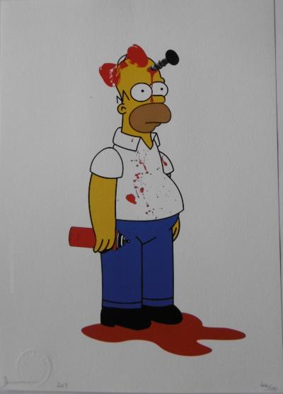 Death NYC - Homer Simpsons Screw - Sérigraphie signée au crayon 2