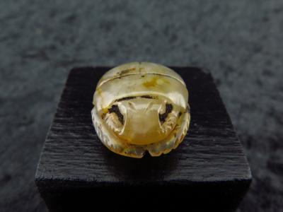 Ancient Egyptian calcite scarab amulet 2