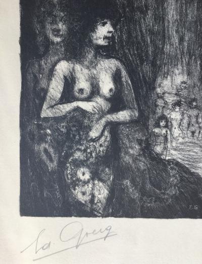 Edouard GOERG - Le bain des sorcières, vers 1950 - Lithographie signée au crayon 2