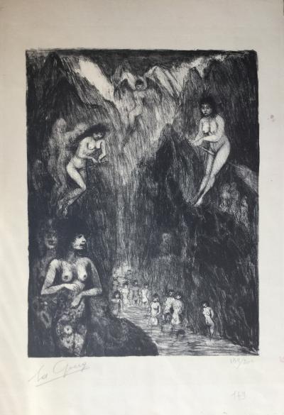 Edouard GOERG - Le bain des sorcières, vers 1950 - Lithographie signée au crayon 2