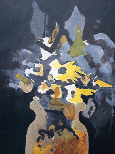 Georges BRAQUE ( after ) - Vase de fleurs jaunes, 1955 - Lithograph signed 2