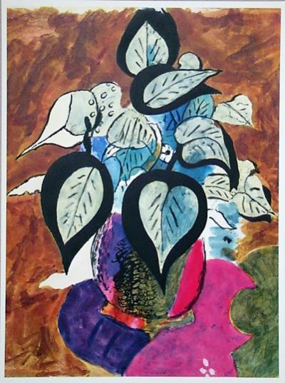 Georges BRAQUE (d’après) - Feuillage en couleurs, 1955 - Lithographie encouleurs 2