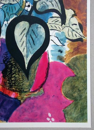 Georges BRAQUE (after) - Colorful leaves, 1955 - Lithograph in colours 2