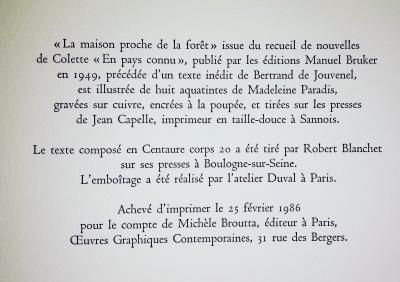 Colette - La maison proche de la forêt - Illustré par des gravures de Madeleine Paradis 2