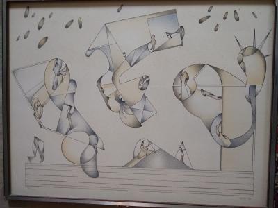Jan VOSS - Composition, 1974 - Lithographie originale signée au crayon 2