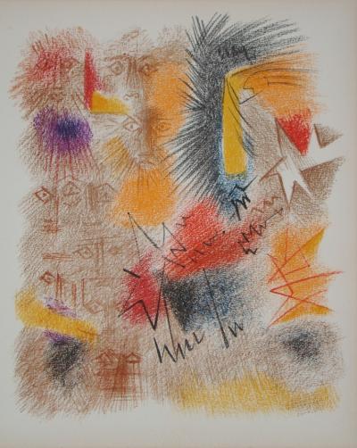 André MASSON - Astres et Visages, 1972 - Lithographie originale 2