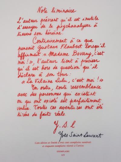 Yves SAINT LAURENT - La vilaine Lulu et le pompier - Lithographie, 1985 2