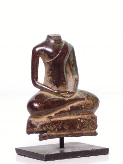 Bouddha de fouille acéphale en bronze, Thailande, époque Ayutthaya 2