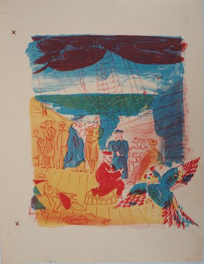 Jean DUFY : Le perroquet confiant - Deux Lithographies originales - Signée, 1938 2