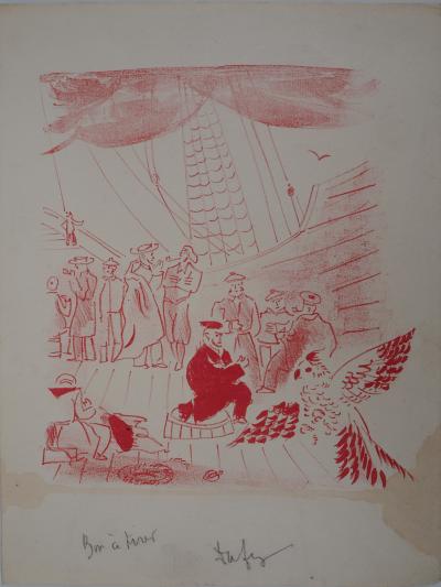 Jean DUFY : Le perroquet confiant - Deux Lithographies originales - Signée, 1938 2
