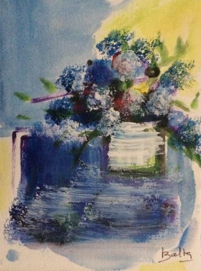 Claude BALTA - « Bouquet » - Gouache originale signée 2