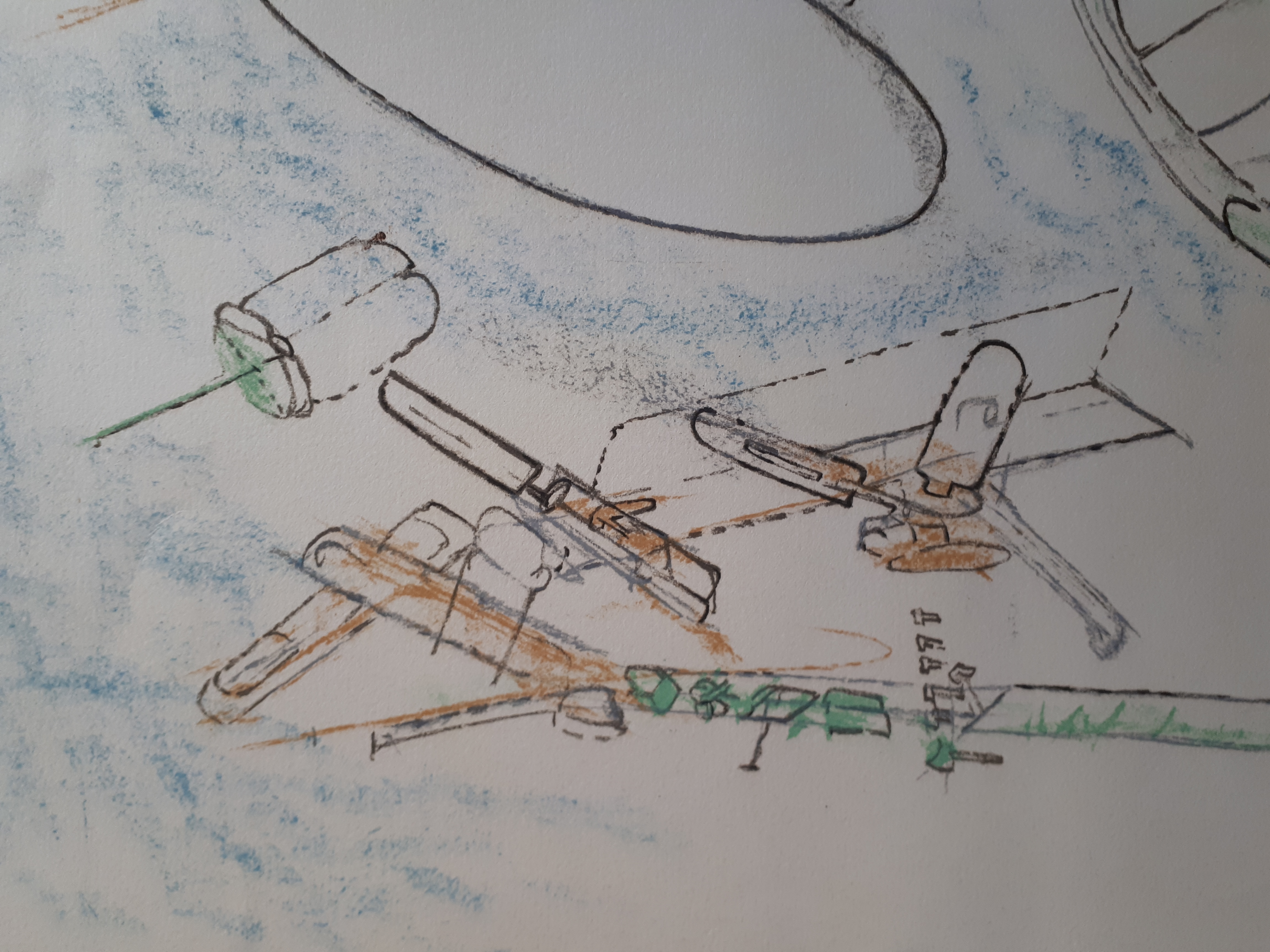 Lithographie Originale Roberto Matta "Personnages Joyeux" - Art XXe Siècle