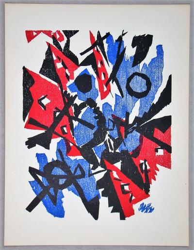 Ernst Wilhelm NAY - Composition, 1953 - Bois gravé original 2