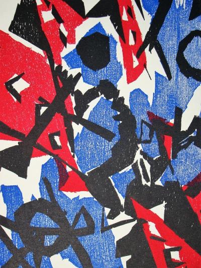 Ernst Wilhelm NAY - Composition, 1953 - Bois gravé original 2