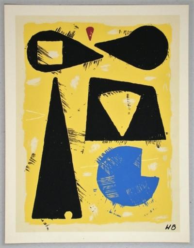 Willi BAUMEISTER - L’Horlogerie, 1953 - Original screenprint monogrammed 2