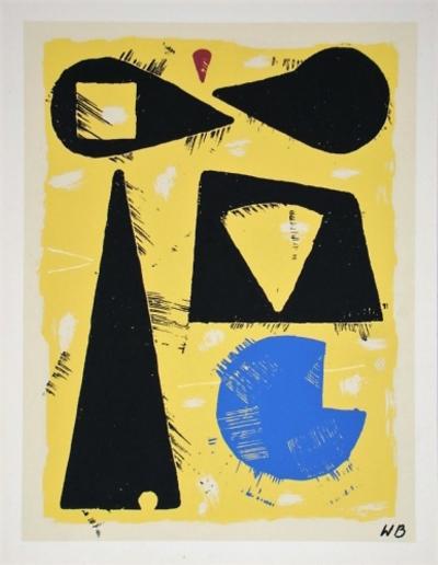 Willi BAUMEISTER - L’Horlogerie, 1953 - Original screenprint monogrammed 2